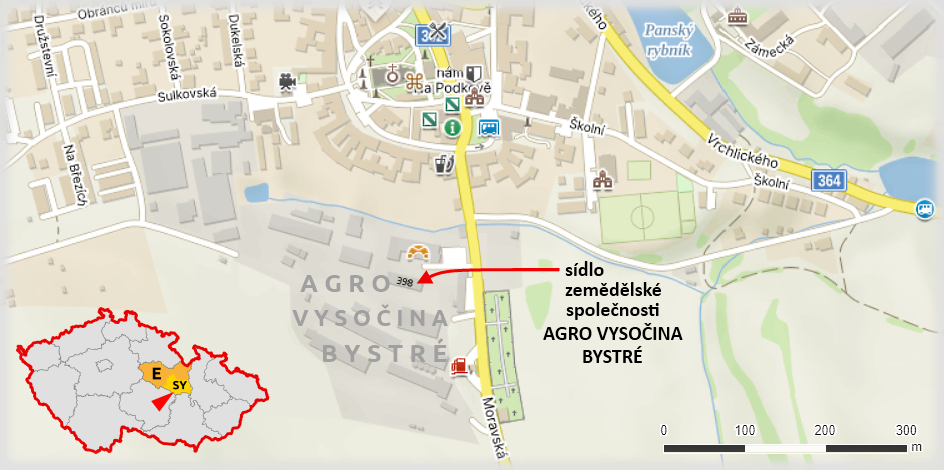 AGRO VYSOINA Bystr  poloha na map